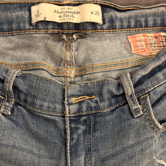 Abercrombie & Fitch Light Blue Distressed Boyfriend Jeans - Picture 2 of 4